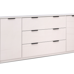 Komoda 85×200 3 szuflady 2 drzwiczki kaszmir połysk 851539 Komoda 85×200 3 szuflady 2 drzwiczki kaszmir połysk 851539