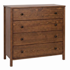 Komoda 98 cm z drewna litego 4 szuflady Prestige, kolor brązowy 656145 Komoda 98 cm z drewna litego 4 szuflady Prestige, kolor brązowy 656145