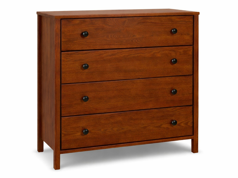 Komoda 98 cm z drewna litego 4 szuflady Prestige, kolor kasztan 656148