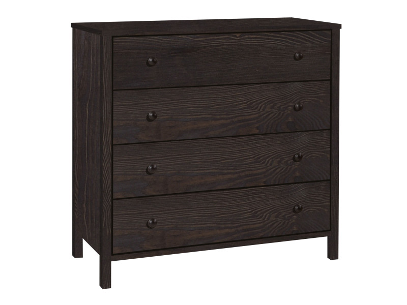 Komoda 98 cm z drewna litego 4 szuflady Prestige, kolor orzech 656149