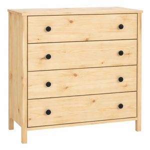 Komoda 98 cm z drewna litego 4 szuflady Prestige, kolor sosnowy 656150 Komoda 98 cm z drewna litego 4 szuflady Prestige, kolor sosnowy 656150
