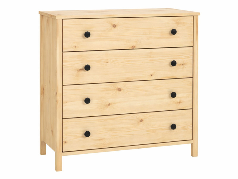 Komoda 98 cm z drewna litego 4 szuflady Prestige, kolor sosnowy 656150