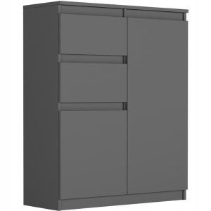 Komoda 98cm 2 drzwi 2 szuflady szafka FRAMIRE S-2 antracyt 790314 Komoda 98cm 2 drzwi 2 szuflady szafka FRAMIRE S-2 antracyt 790314