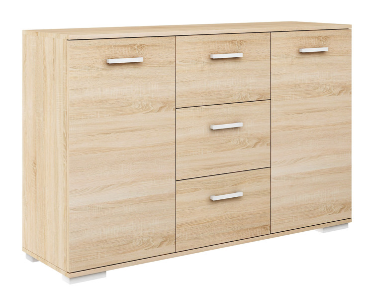 Komoda Abs 120 K3 Dąb Sonoma 120X35X75 Cm 940186