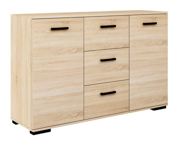 Komoda Abs 120 K3 Dąb Sonoma/C 120X35X75 Cm 940171