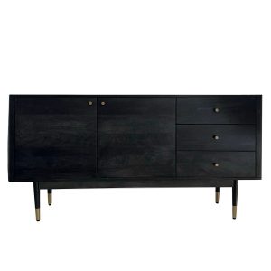 Komoda Akacjowe Drewno Masywne 160x81x42 cm Czarna Nowoczesna Szafka 756174 Komoda Akacjowe Drewno Masywne 160x81x42 cm Czarna Nowoczesna Szafka 756174