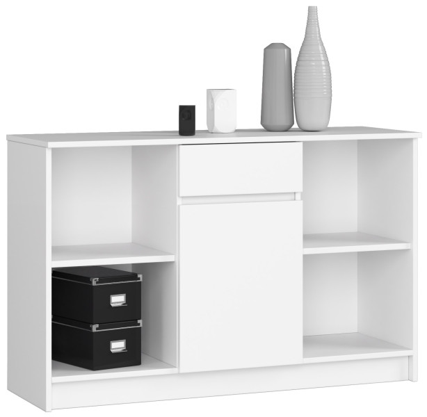 Komoda AKORD B17 Biała 120 cm Biały mat 6 półek 120x40x77 cm 302844