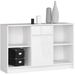 Komoda AKORD B17 Biała 120 cm Biały Połysk 120x40x77 cm 302840 Komoda AKORD B17 Biała 120 cm Biały Połysk 120x40x77 cm 302840