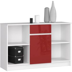 Komoda AKORD B17 Biała 120 cm Czerwony Połysk 120x40x77 cm 302845 Komoda AKORD B17 Biała 120 cm Czerwony Połysk 120x40x77 cm 302845