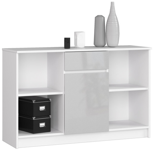 Komoda AKORD B17 Biała 120 cm Metalik Połysk 120x40x77 cm 302842