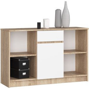 Komoda AKORD B17 Dąb Sonoma 120 cm Biały mat 120x40x77 cm 302832 Komoda AKORD B17 Dąb Sonoma 120 cm Biały mat 120x40x77 cm 302832