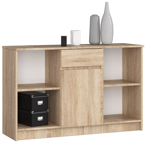 Komoda AKORD B17 Dąb Sonoma 120 cm mat 6 półek 120x40x77 cm 302846