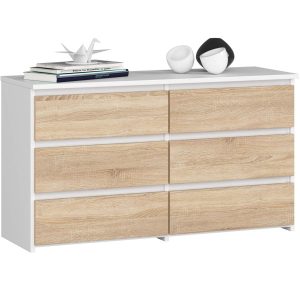 Komoda AKORD CL100 Biała 100 cm Dąb Sonoma mat 100x35x57 cm 301337 Komoda AKORD CL100 Biała 100 cm Dąb Sonoma mat 100x35x57 cm 301337