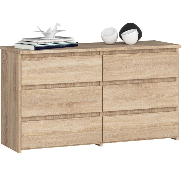 Komoda AKORD CL100 Dąb Sonoma 6 szuflady 100x35x57 cm 301343