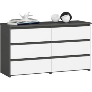 Komoda AKORD CL100 Grafit Szary 100cm Biały mat 100x35x57cm 301339 Komoda AKORD CL100 Grafit Szary 100cm Biały mat 100x35x57cm 301339