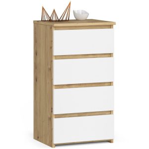 Komoda AKORD CL4 Dąb Artisan 40 cm Biały mat 40x35x74 cm 301320 Komoda AKORD CL4 Dąb Artisan 40 cm Biały mat 40x35x74 cm 301320