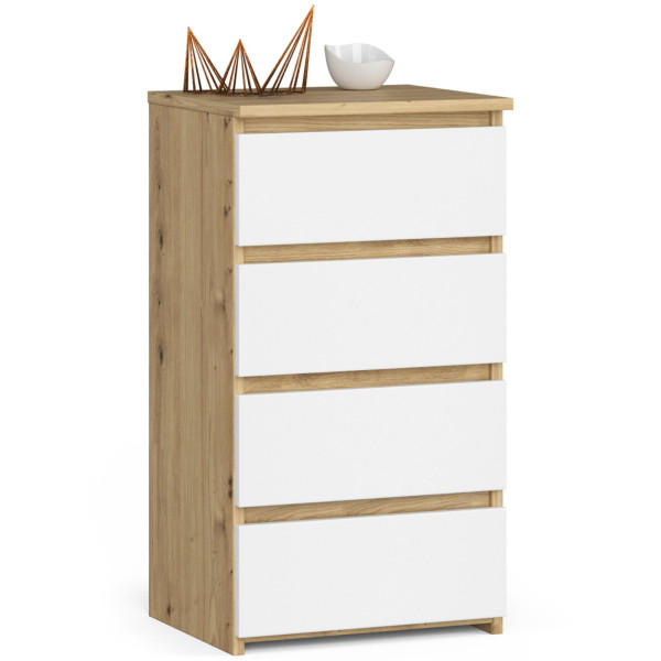 Komoda AKORD CL4 Dąb Artisan 40 cm Biały mat 40x35x74 cm 301320