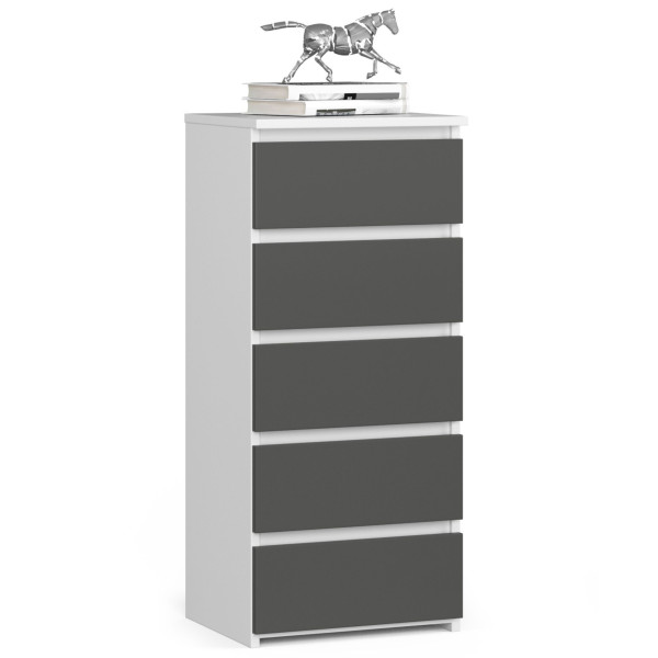 Komoda AKORD CL5 Biała 40 cm Grafit Szary mat 40x35x92 cm 301321