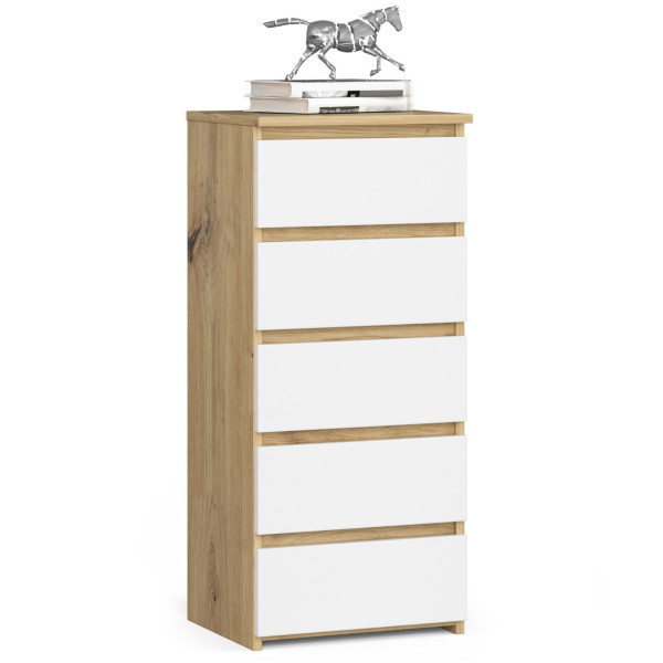 Komoda AKORD CL5 Dąb Artisan 40 cm Biały mat 40x35x92 cm 301309