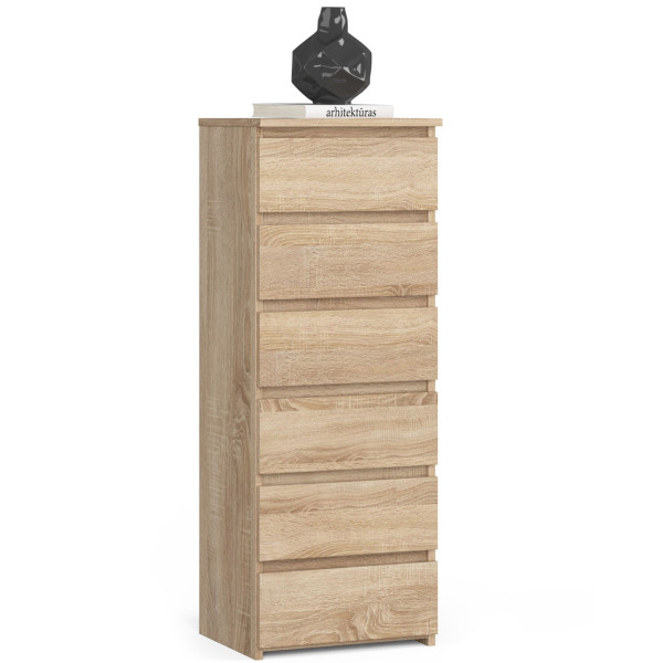 Komoda AKORD CL6 Dąb Sonoma 40 cm 6 szuflad 40x35x109 cm 301292