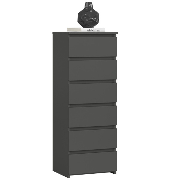 Komoda AKORD CL6 Grafit Szary 40 cm mat 40x35x109 cm 301280