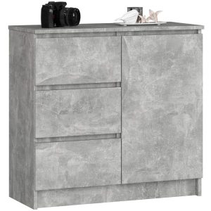 Komoda AKORD JERRY Szary Beton 80 cm Beton mat 80x35x77 cm 302638 Komoda AKORD JERRY Szary Beton 80 cm Beton mat 80x35x77 cm 302638