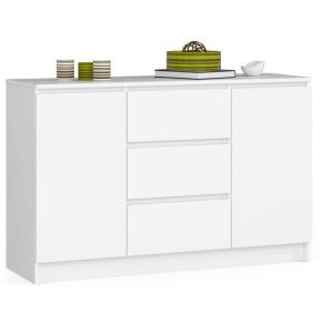 Komoda AKORD K016 Biała 120 cm Biały mat 120x40x77 cm 302011 Komoda AKORD K016 Biała 120 cm Biały mat 120x40x77 cm 302011