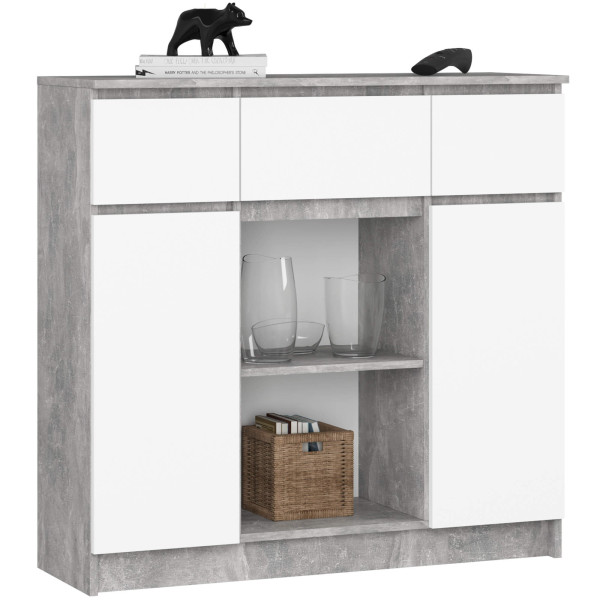 Komoda akord k100 beton, biały 101x35x98 cm 709747