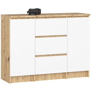 Komoda akord k100 dąb artisan, biały 101x35x76 cm 709740 Komoda akord k100 dąb artisan, biały 101x35x76 cm 709740