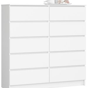 Komoda AKORD K120 Biała 120 cm 10 szuflad 120x40x121 cm 301915 Komoda AKORD K120 Biała 120 cm 10 szuflad 120x40x121 cm 301915