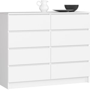 Komoda AKORD K120 Biała 120 cm 8 szuflad mat 120x40x99 cm 301306 Komoda AKORD K120 Biała 120 cm 8 szuflad mat 120x40x99 cm 301306
