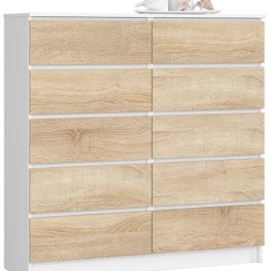 Komoda AKORD K120 Biała 120 cm Dąb Sonoma mat 120x40x121 cm 301920 Komoda AKORD K120 Biała 120 cm Dąb Sonoma mat 120x40x121 cm 301920