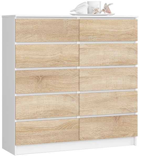 Komoda AKORD K120 Biała 120 cm Dąb Sonoma mat 120x40x121 cm 301920