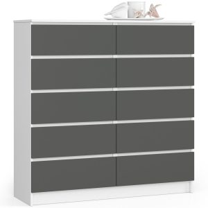 Komoda AKORD K120 Biała 120 cm Grafit Szary mat 120x40x121cm 301917 Komoda AKORD K120 Biała 120 cm Grafit Szary mat 120x40x121cm 301917