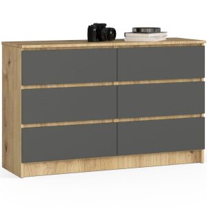 Komoda AKORD K120 Dąb Artisan, Grafit Szary mat 120x40x77 cm 302019 Komoda AKORD K120 Dąb Artisan, Grafit Szary mat 120x40x77 cm 302019