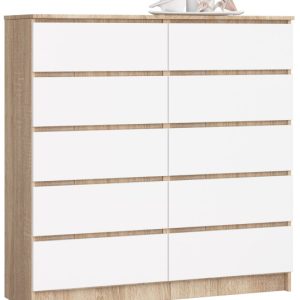 Komoda AKORD K120 Dąb Sonoma 120 cm Biały mat 120x40x121 cm 301924 Komoda AKORD K120 Dąb Sonoma 120 cm Biały mat 120x40x121 cm 301924