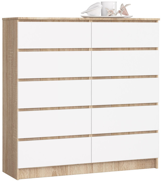 Komoda AKORD K120 Dąb Sonoma 120 cm Biały mat 120x40x121 cm 301924