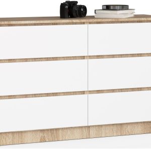 Komoda AKORD K120 Dąb Sonoma 120 cm Biały mat 120x40x77 cm 302033 Komoda AKORD K120 Dąb Sonoma 120 cm Biały mat 120x40x77 cm 302033