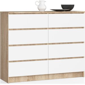 Komoda AKORD K120 Dąb Sonoma 120 cm Biały mat 120x40x99 cm 301345 Komoda AKORD K120 Dąb Sonoma 120 cm Biały mat 120x40x99 cm 301345