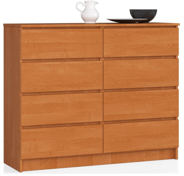 Komoda AKORD K120 Olcha 120 cm 8 szuflad mat 120x40x99 cm 301323