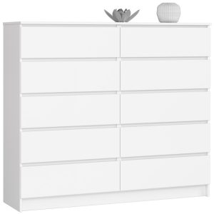 Komoda AKORD K140 Biała 138 cm 10 szuflad 138x40x121 cm 302037 Komoda AKORD K140 Biała 138 cm 10 szuflad 138x40x121 cm 302037