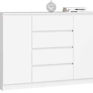 Komoda AKORD K140 Biała 138 cm kolor Biały mat 138x40x99 cm 302045