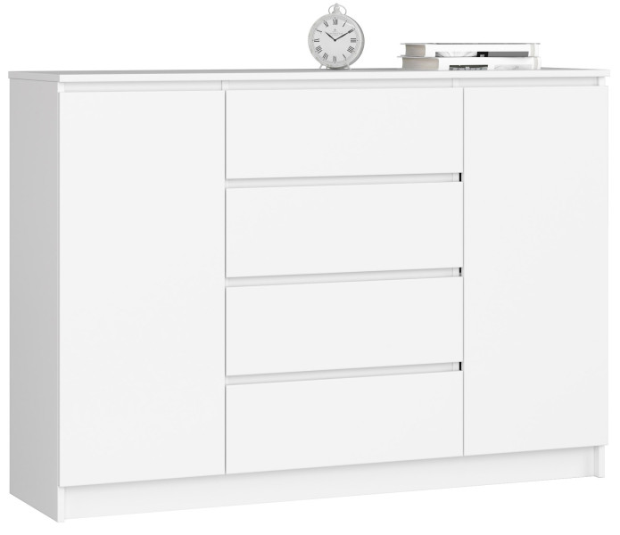 Komoda AKORD K140 Biała 138 cm kolor Biały mat 138x40x99 cm 302045