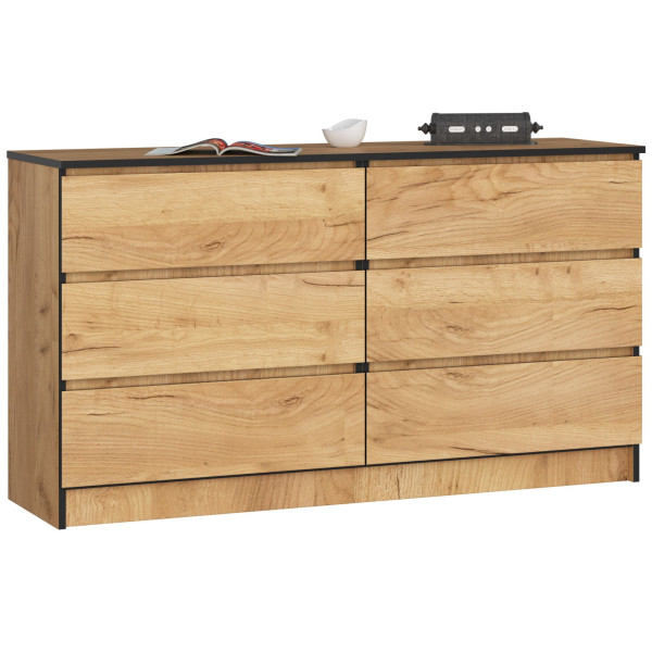 Komoda AKORD K140 Dąb Craft 138cm Dąb Craft mat 138x40x77cm 302703