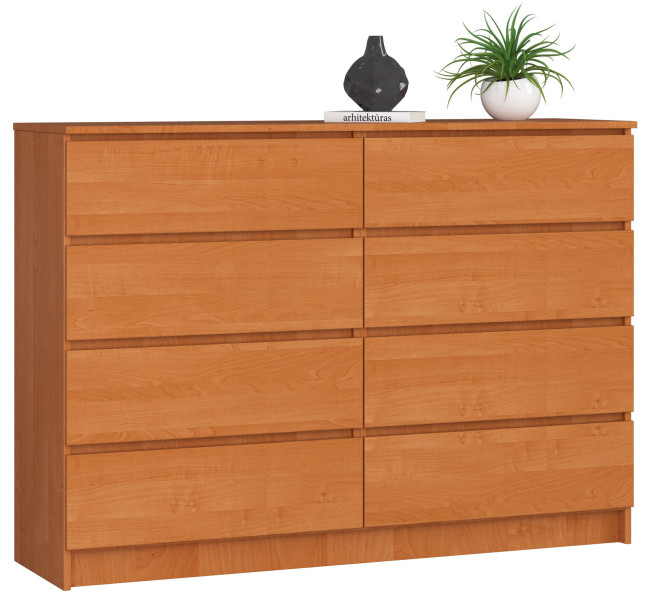 Komoda AKORD K140 Olcha 138 cm 8 szuflad mat 138x40x99 cm 302769
