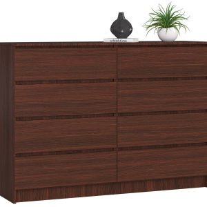 Komoda AKORD K140 Wenge 138 cm 8 szuflad mat 138x40x99 cm 302776