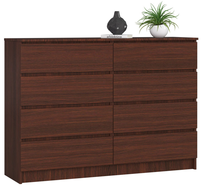 Komoda AKORD K140 Wenge 138 cm 8 szuflad mat 138x40x99 cm 302776