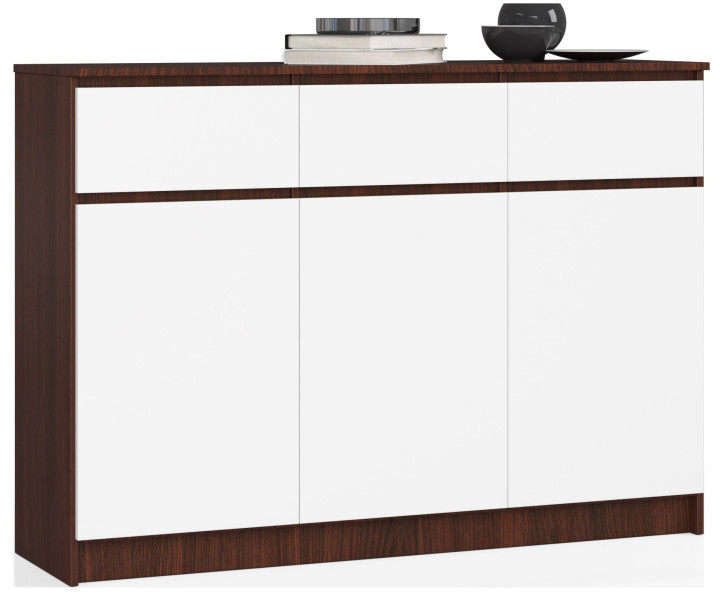 Komoda AKORD K140 Wenge 138 cm Biały mat 138x40x99 cm 302765