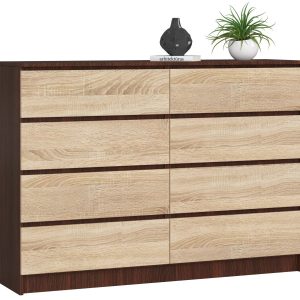 Komoda AKORD K140 Wenge 138 cm Dąb Sonoma mat 138x40x99 cm 302717