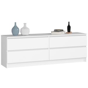 Komoda AKORD K160 Biała 160 cm 4 szuflady 160x40x55 cm 302625